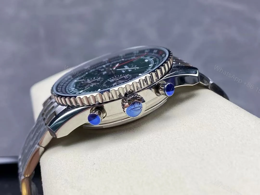 View 8 of Replica Breitling Navitimer Men Automatic Green Stainless Steel Watch AB0137241L1A1