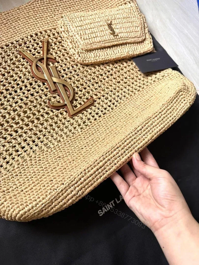 View 6 of YSL Saint Laurent Icare Maxi raffia tote bag