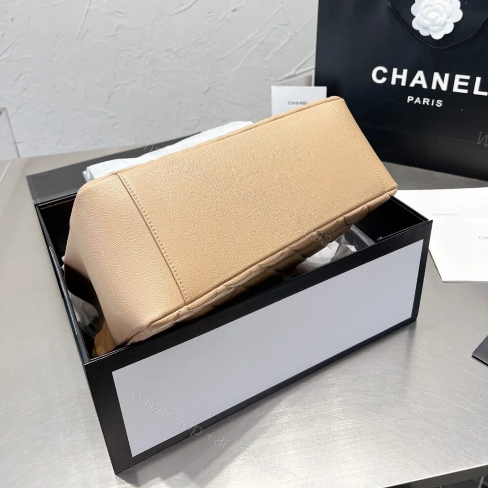 View 5 of Chanel Grand Shopping Bag Caviar Beige 34Cm