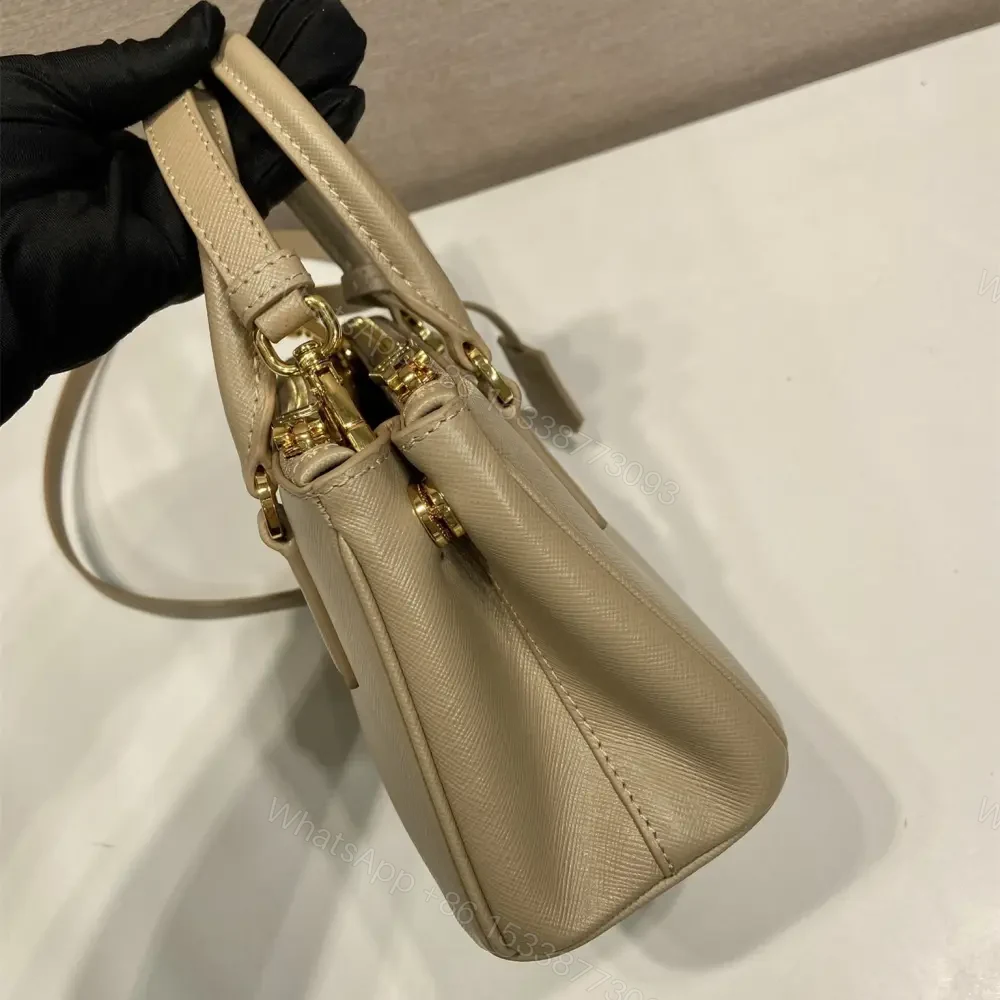 View 4 of 高仿Prada*Galleria系列1BA916紋理牛皮單肩包卡其色Mini免檢版