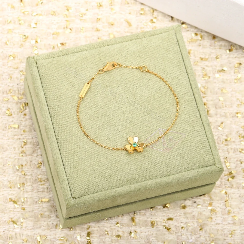 高仿首飾VanCleef&Arpels*RP7SC00三葉草祖母綠黃金手鏈 — view 1