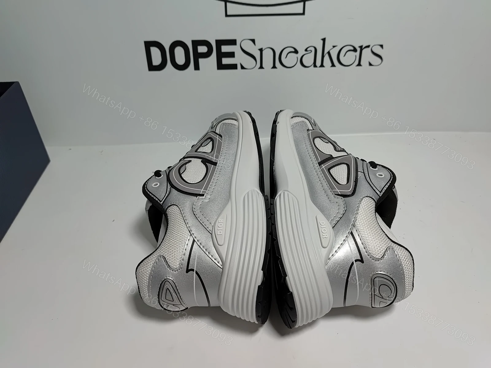 View 12 of Dior B30 White Mesh Silver-Tone Metallic Calfskin