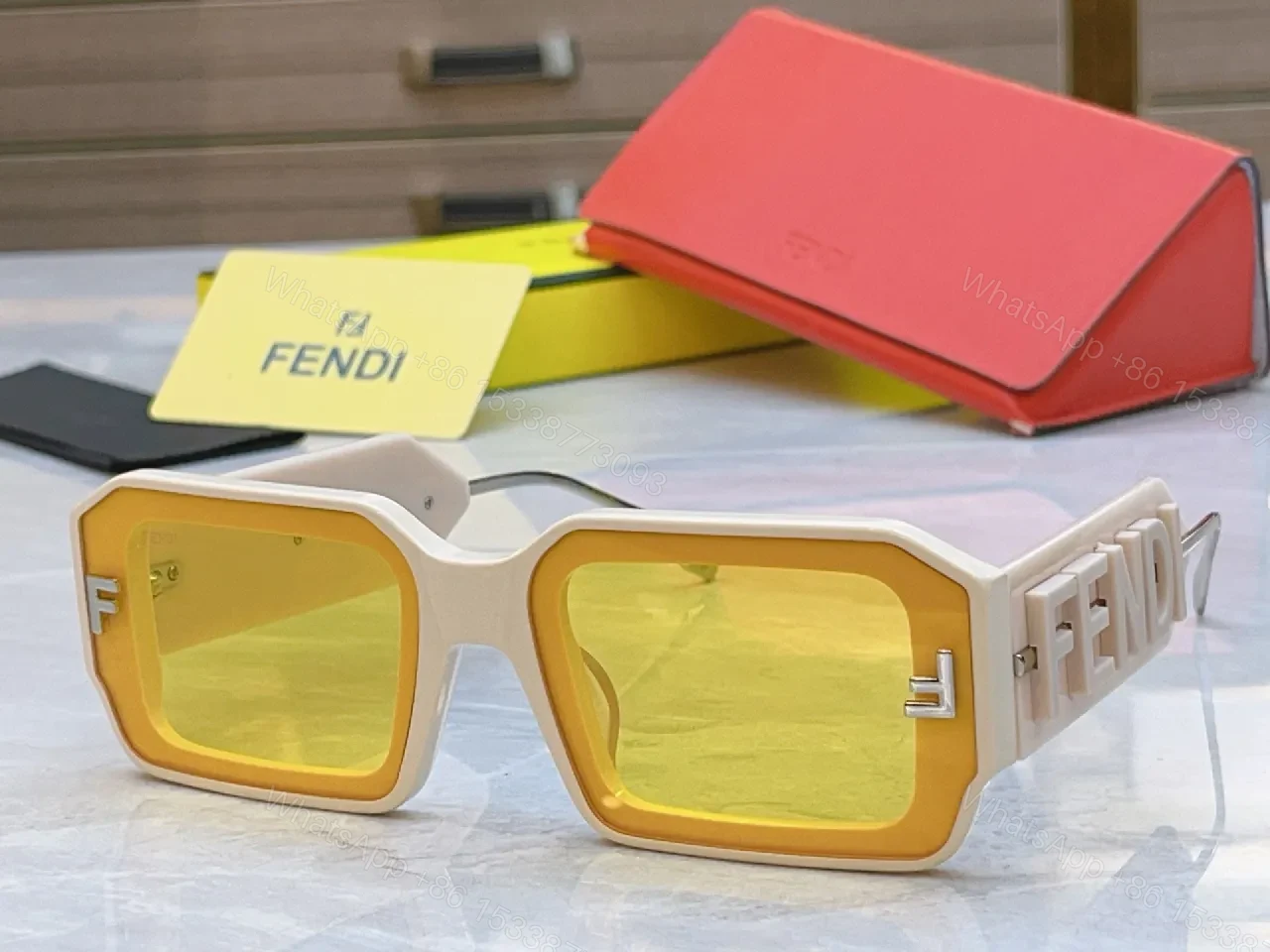 View 3 of Oversized Geometry Sunglasses: Luxe Frame, Subtle Logo, Gradient Lenses