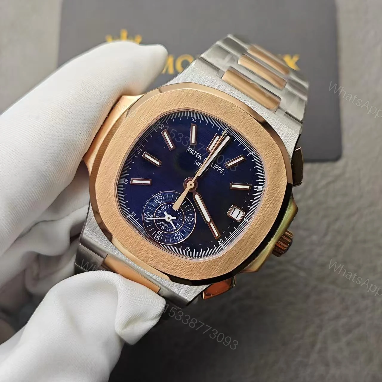 View 2 of Replica Patek Philippe Nautilus Chronograph Date Two-Tone 5980/1AR-001
