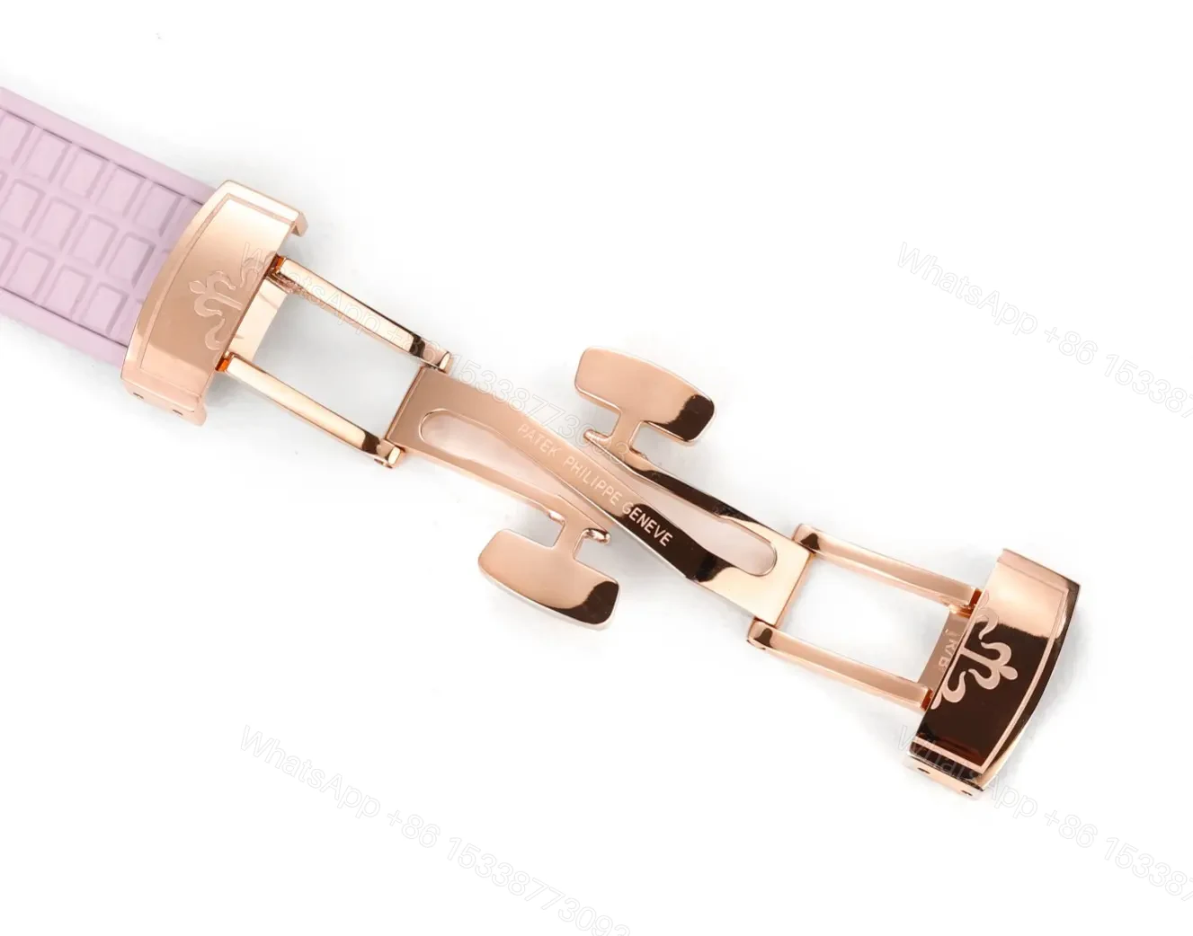 View 6 of Patek Philippe Aquanaut Mechanical Women’s Watch Pink Rubber Strap Rose Gold Case Diamond Bezel