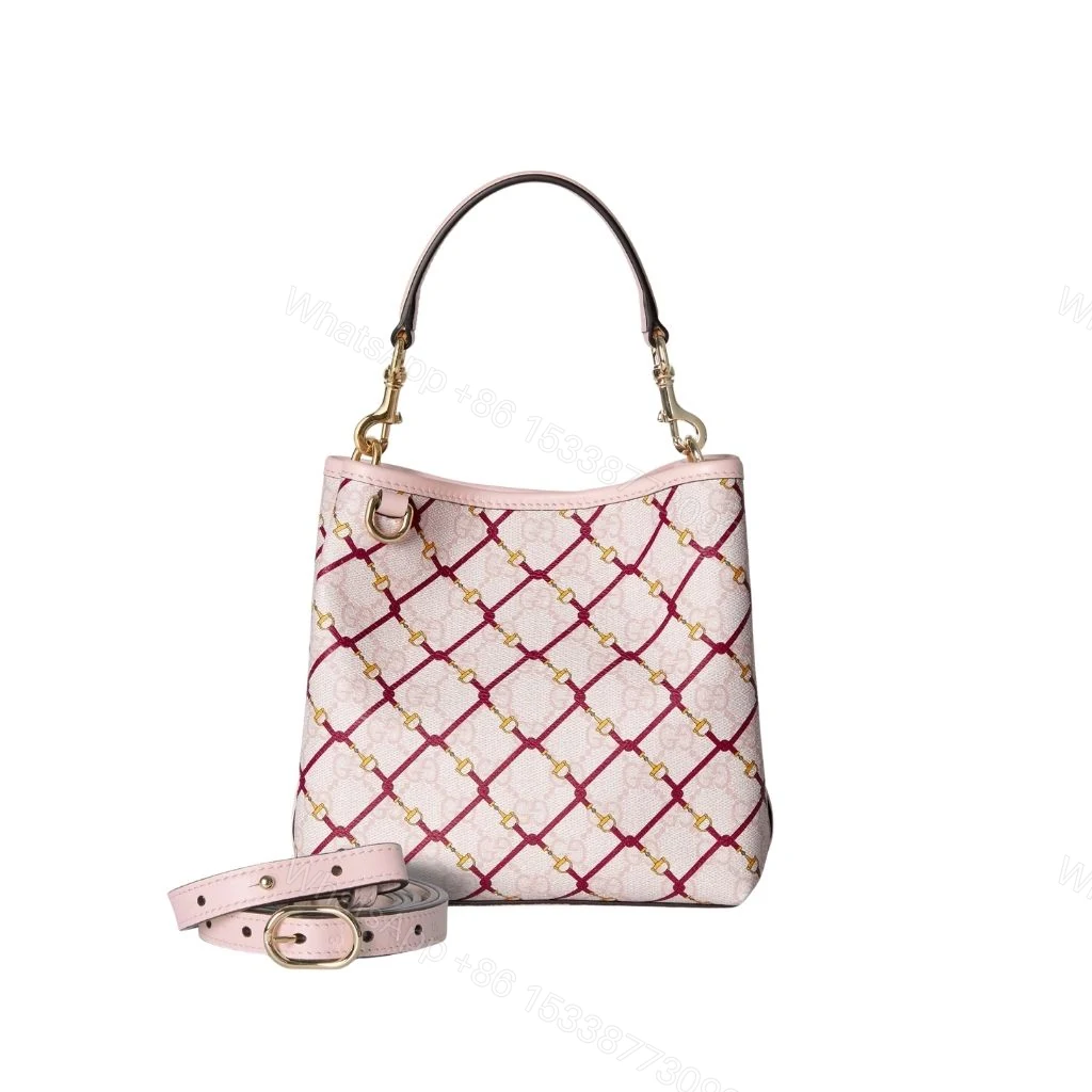 Gucci GG Emblem Small Bucket Bag Pink And Red 20Cm 815118 FAFF1 8649 — view 1