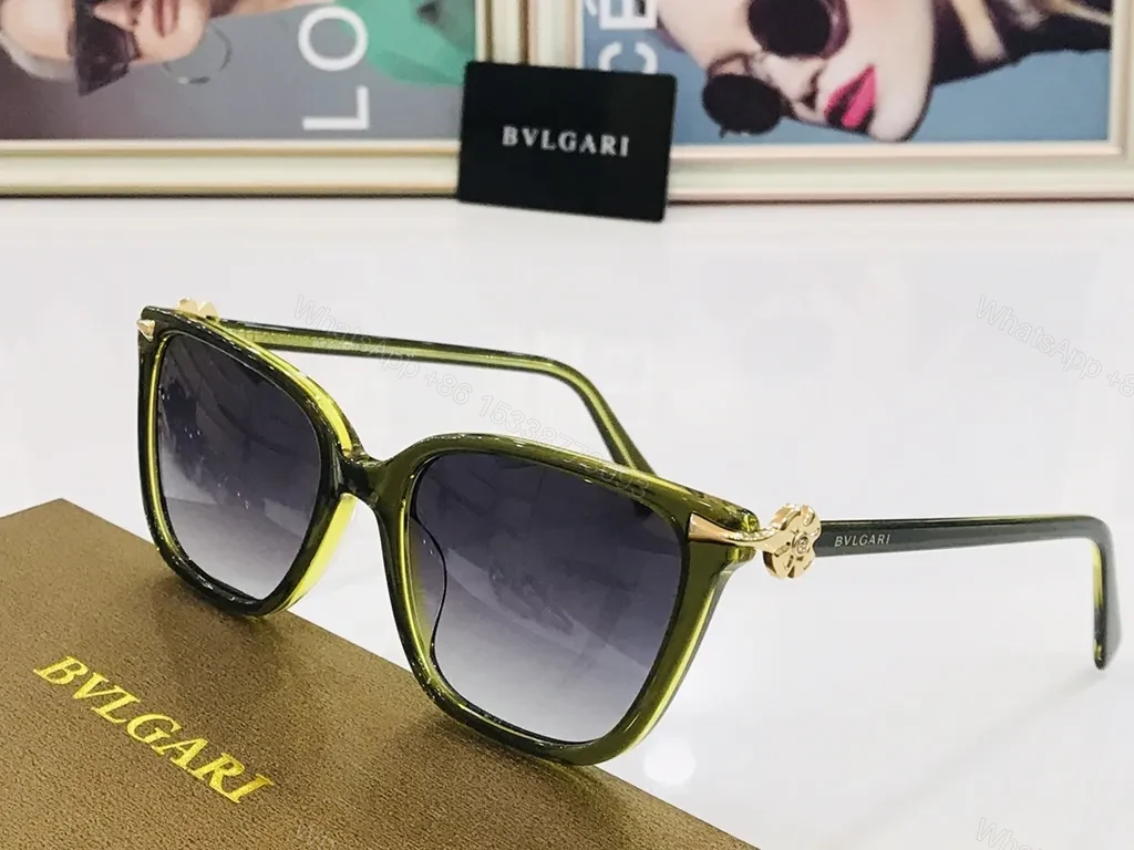 View 5 of Cream Ivory Acetate Sunglasses with BVLGARI Hardware - Luxe Pair
