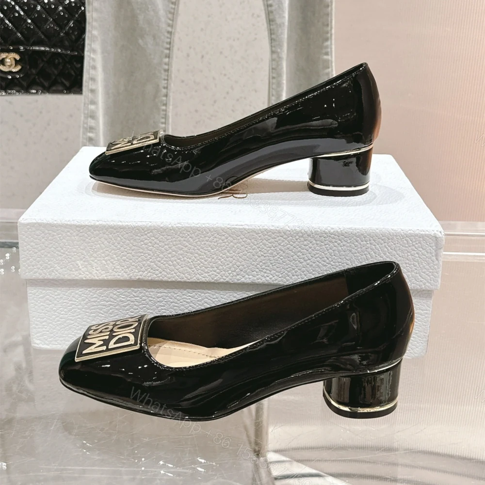 View 3 of 高仿Dior*Miss系列KCB267方頭LOGO金屬扣黑色單鞋免檢版