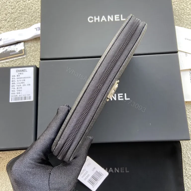 View 9 of Silver CC-Clasp Quilted Lambskin Wallet â€“ Chanel-Inspired Luxury