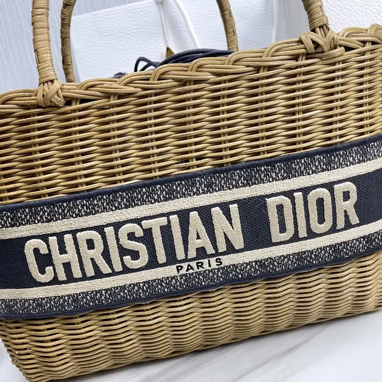 View 2 of Woven Carryall: Dior Stripe Luxe Everyday Tote