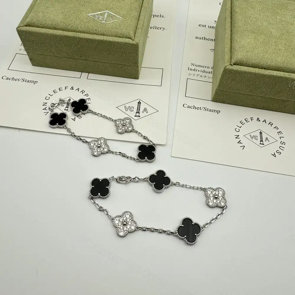 View 5 of 高仿首飾VanCleef&Arpels*RP2R900縞瑪瑙白金手鏈