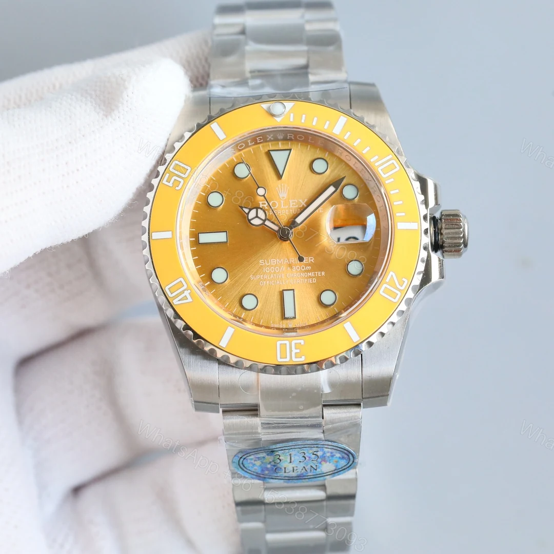 ROLEX一比一水鬼金黃面腕錶 彩色錶圈潛水系列高端復刻手錶 — view 1