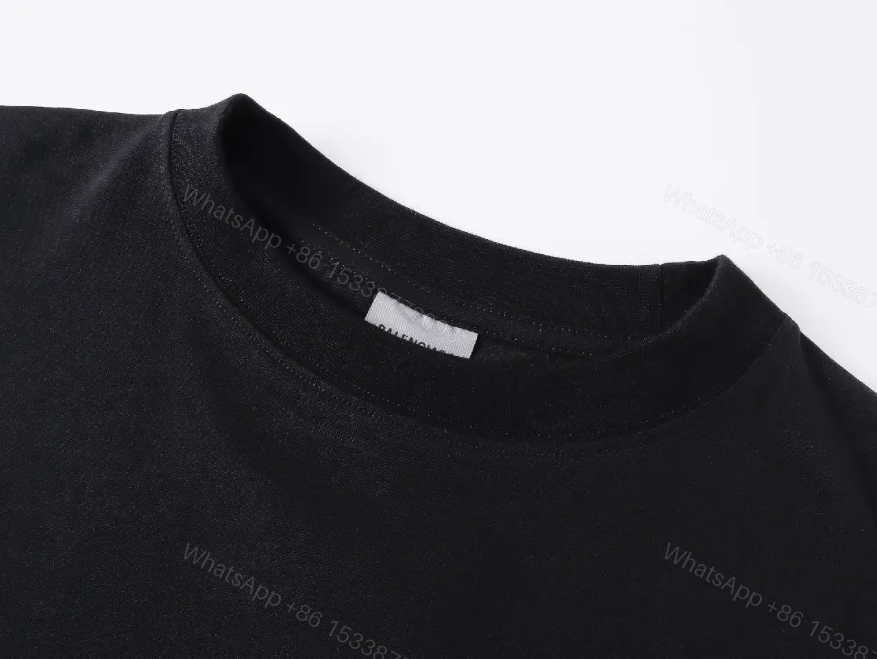 View 10 of Black Cotton Oversized Graphic Tee Balenciaga-inspired Logo Short Sleeve T-shirt