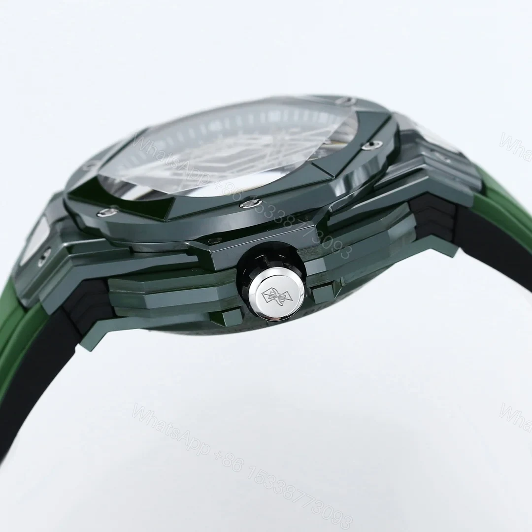 View 5 of Hublot Big Bang Sang Bleu Replica 45MM Premium Green Ceramic Rubber Strap Edition RG-HUBLOT-SANGBLEU-GREEN-45