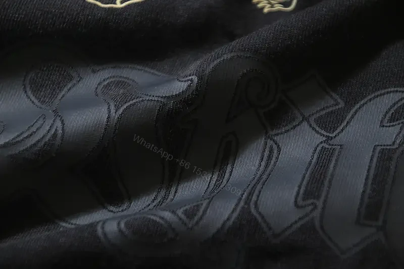 View 9 of Black Distressed Cotton Tee Off-White Crest Graphic T-Shirt