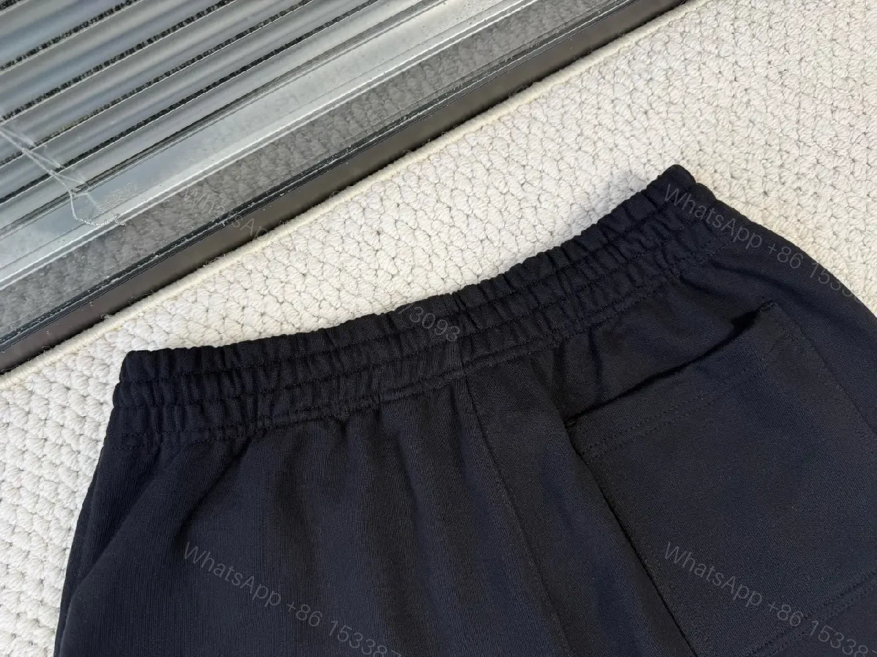 View 6 of Black Cotton Streetwear Shorts, Burberry Logo, London 1856