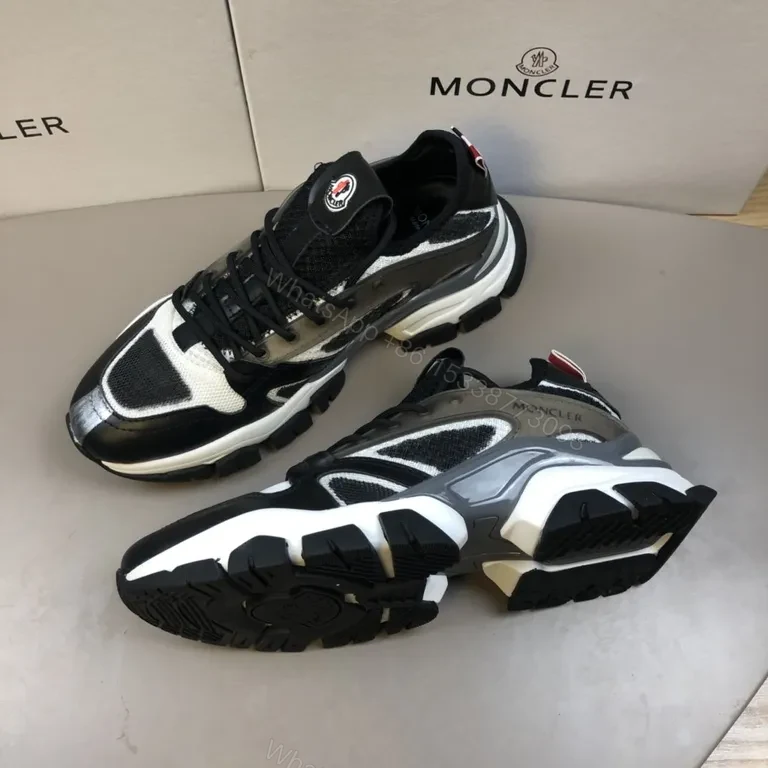 Moncler Grid-Texture High-Top Sneakers: Luxe Streetwear — view 1