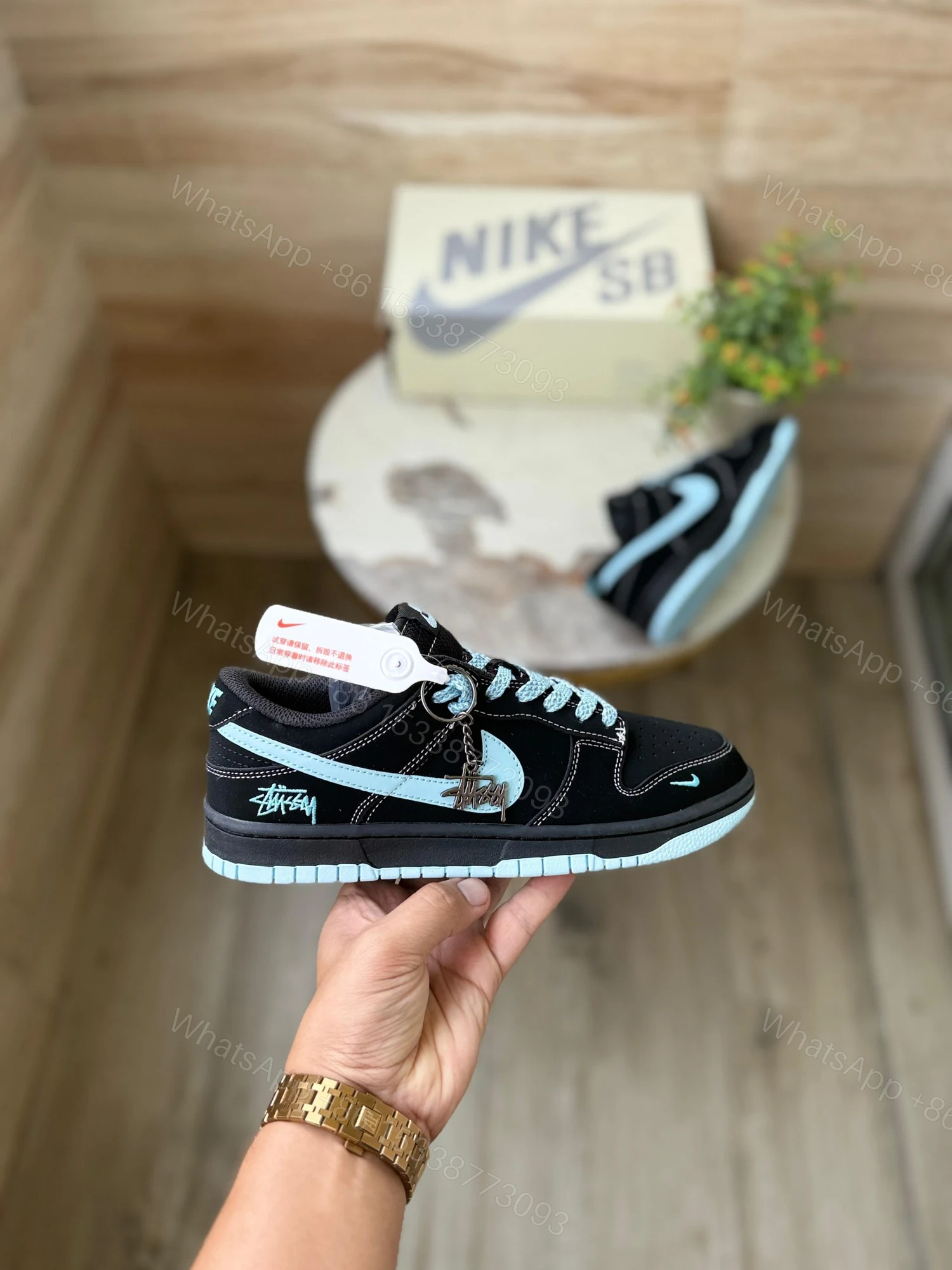 View 6 of FIRST COPY NIKE SB DUNK STUSSY BLACK WHITE 2025