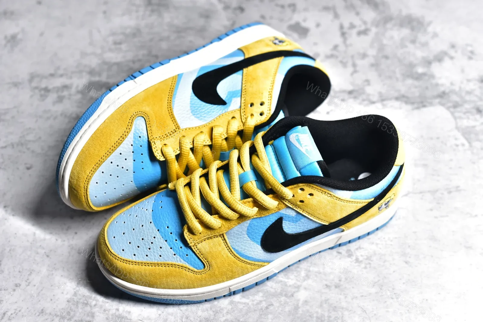 View 4 of Nike SB Dunk Low x Powerpuff Girls Yellow Blue Replica