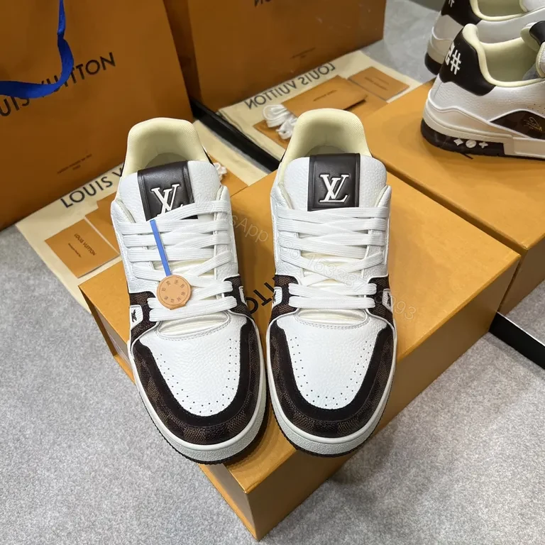 Chic Luxury Sneakers: Bold Stitching & LV-Inspired Details — view 1