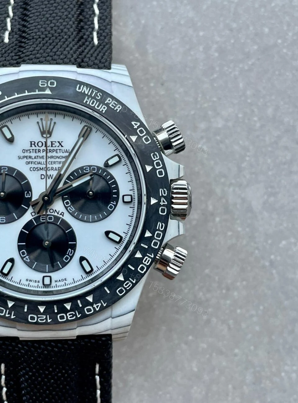 View 4 of Noob Factory 1:1 Rolex Daytona DIW PANDA White Carbon Case and Bezel Best Edition White/Black Dial SA4130 V2