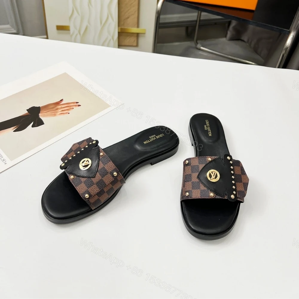View 3 of LOUIS VUITTON LV FRAME FLAT MULE CACAO BROWN 1AHLR3
