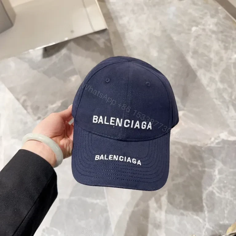 View 2 of Structured Navy Balenciaga Cap: Everyday Luxury Elevation
