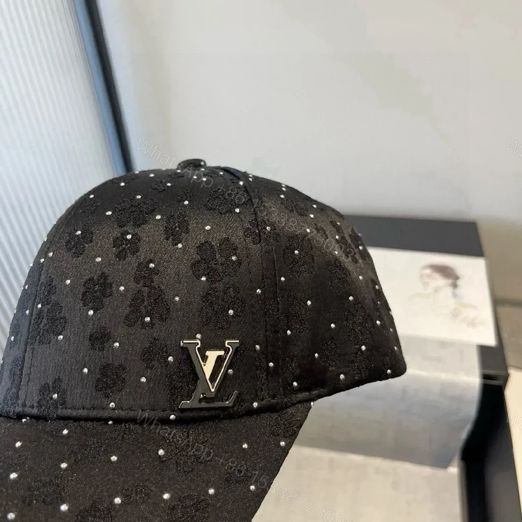 View 5 of Black Diamond-Embellished Cap with Monogram Detail