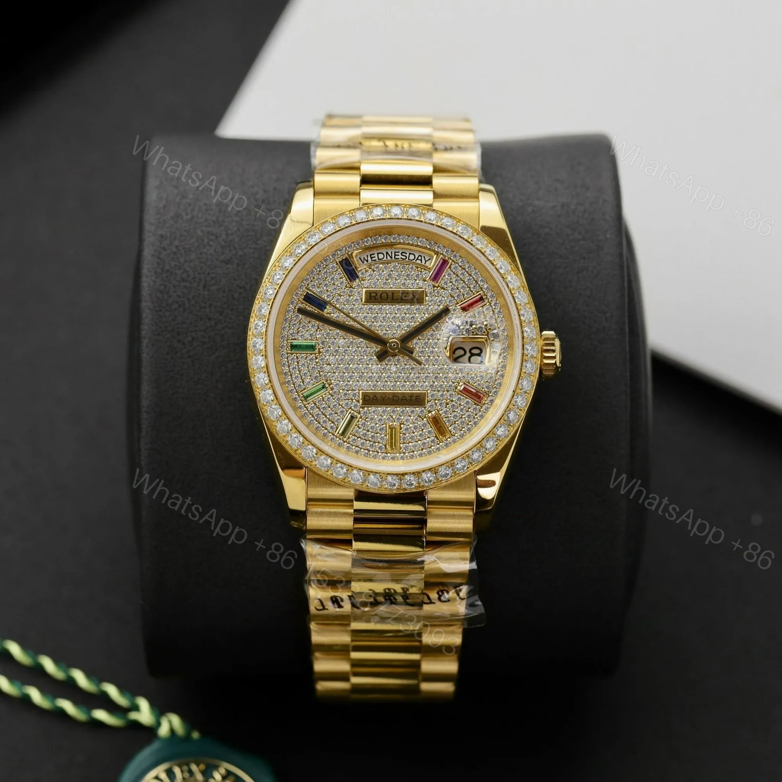 View 2 of Superclone Rolex Day-Date Diamond-Paved Dial 128398tbr-0012 36 mm
