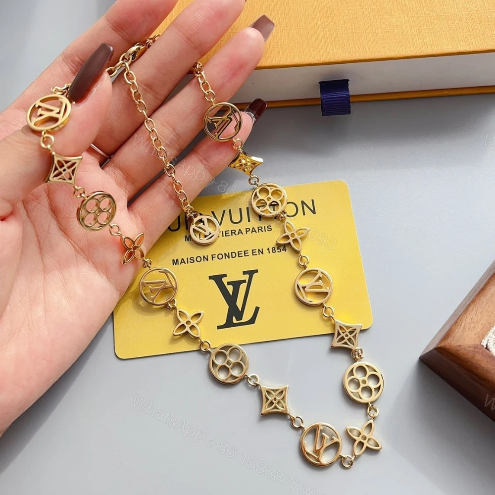 View 5 of Louis Vuitton LV Lace Necklace Gold M01057