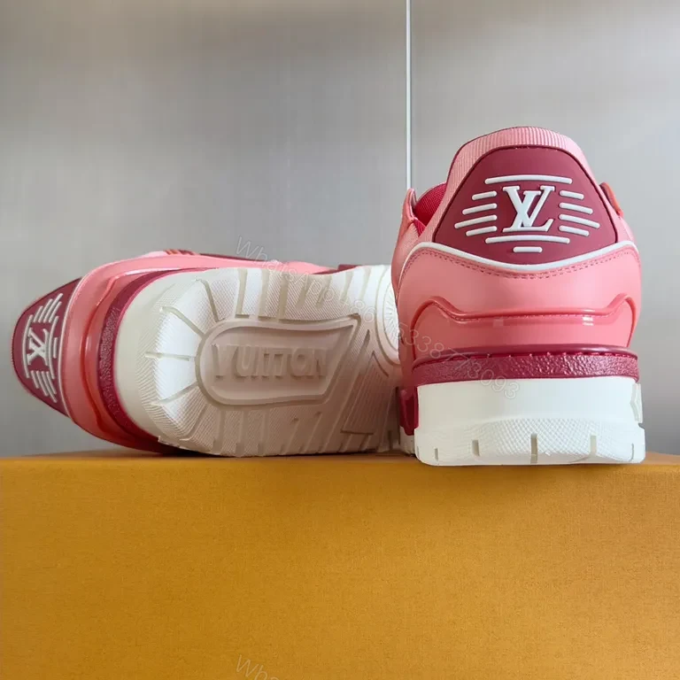 View 9 of Bold Pink LV-Inspired City Sneakers: Luxe Comfort Top Tier