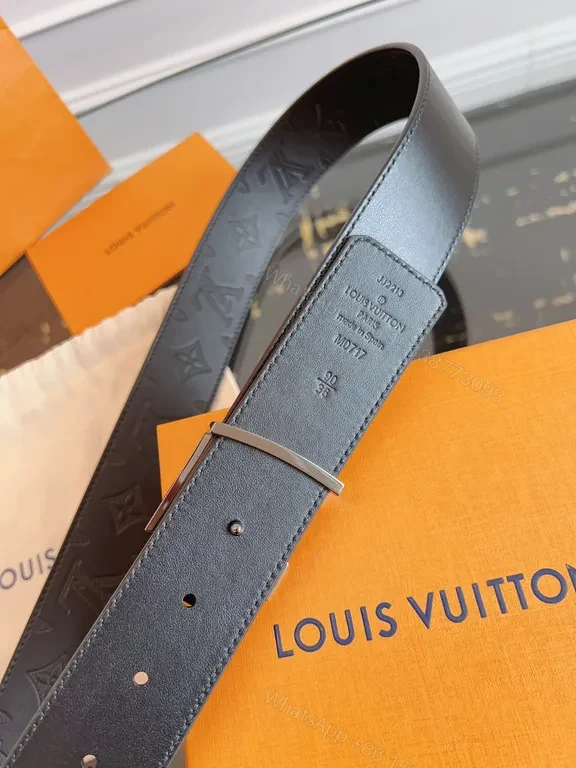 View 5 of Lux Grip Belt: Monogram Leather, LV Buckle, Timeless Style