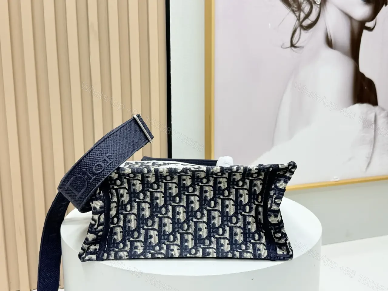 View 7 of Chic Monogram Weave Structured Handbag, Navy Cream