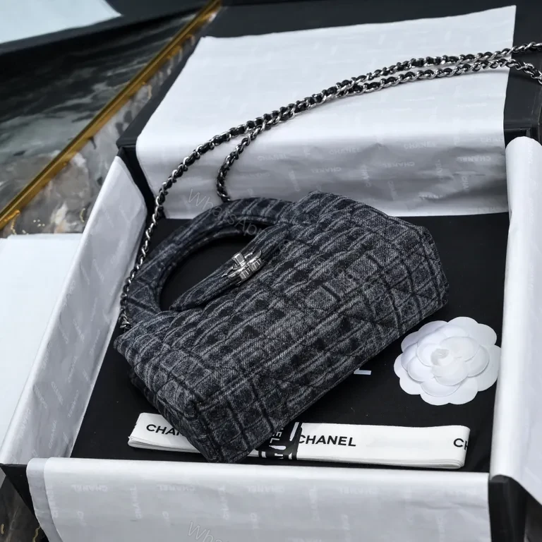 View 2 of Structured Tweed Crossbody with Signature Hardware Luxury Bag
