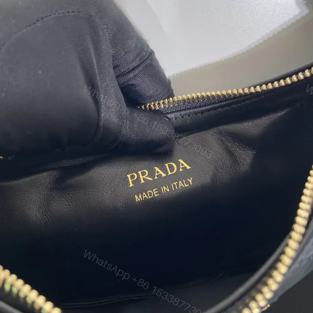 View 9 of 高仿Prada*Arque系列1BC194半月單肩包黑色免檢版