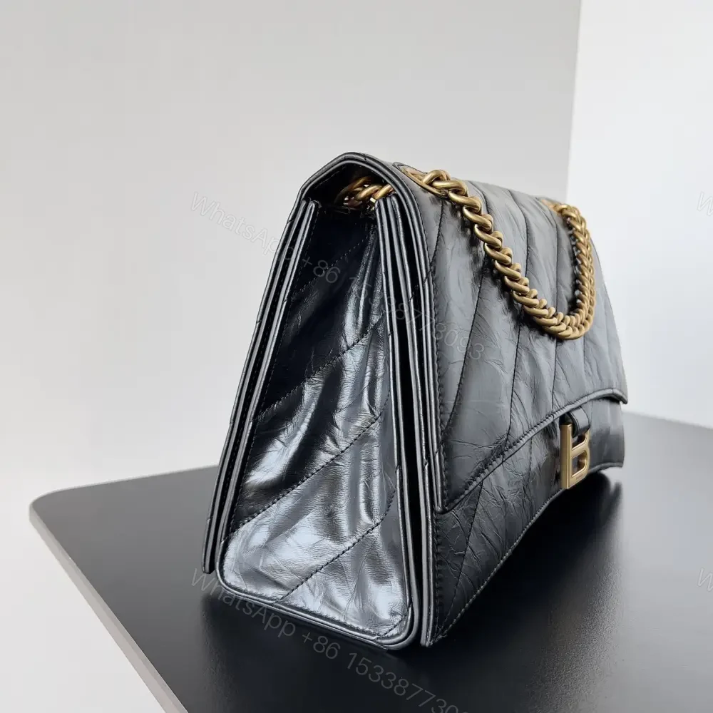 View 3 of 高仿BalenciagaCrush系列鏈條包黑金S