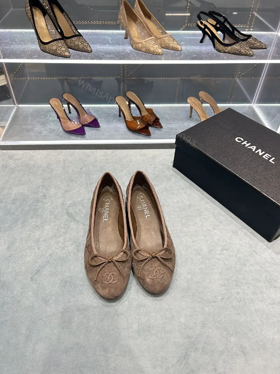 View 4 of Textured Suede Ballet Flats – Subtle Luxury Everyday Comfort