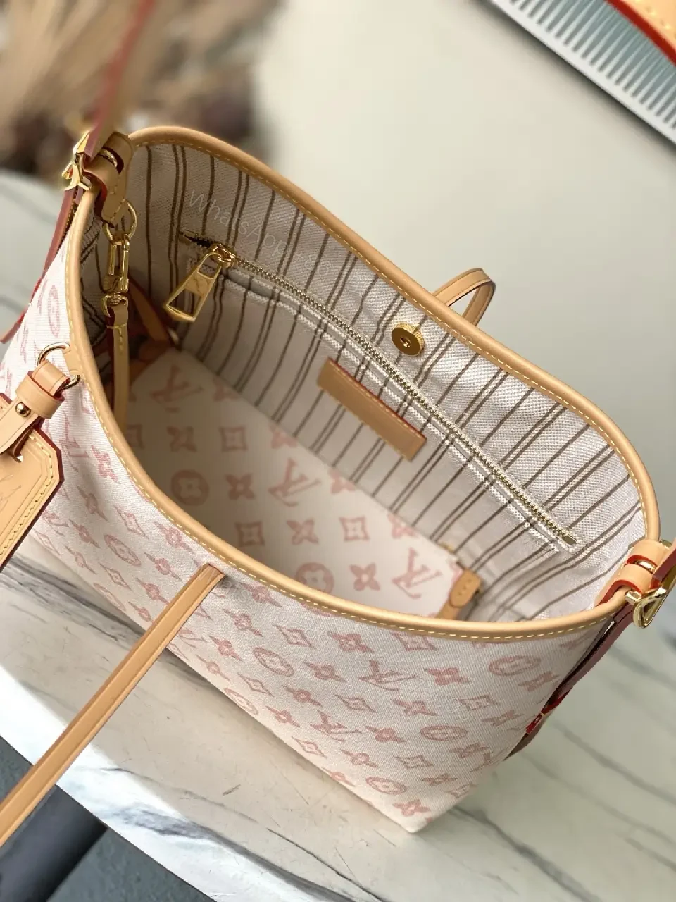 View 3 of Soft Pink Monogram Hobo Bag: Everyday Luxe Delight