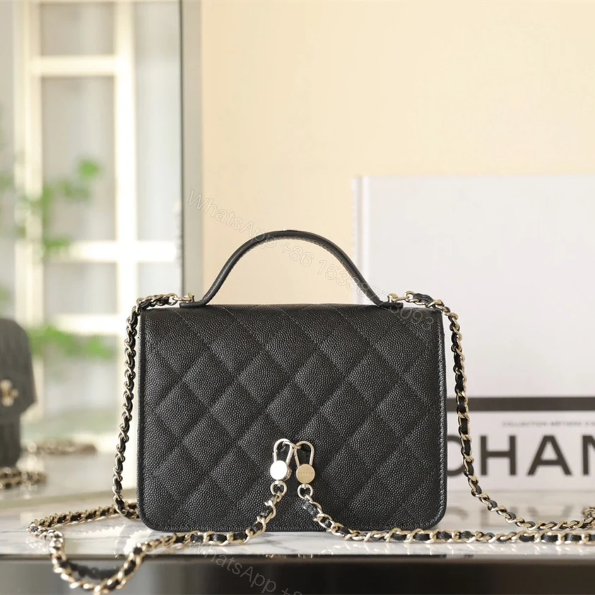 View 2 of 高仿Chanel*25C系列AS4406小球紋牛皮郵差包黑色免檢版