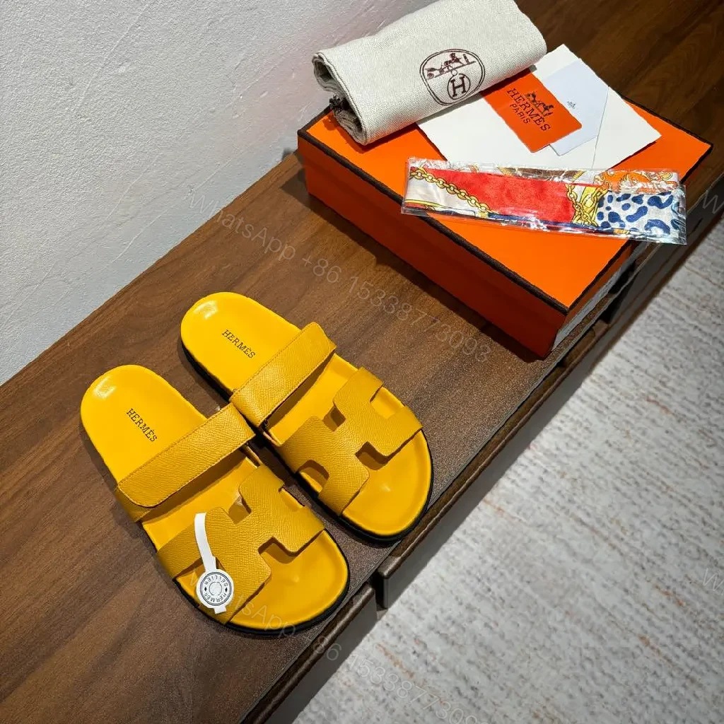 Sunny Yellow Leather-Style Sandals with Signature Cutouts — view 1
