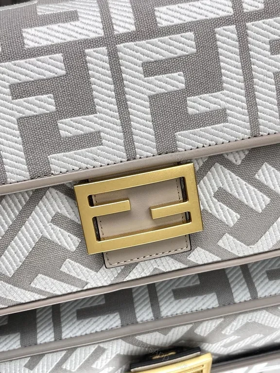 View 2 of Gray Monogram Mini Bag: Luxe Pattern, Gold Hardware, Crossbody