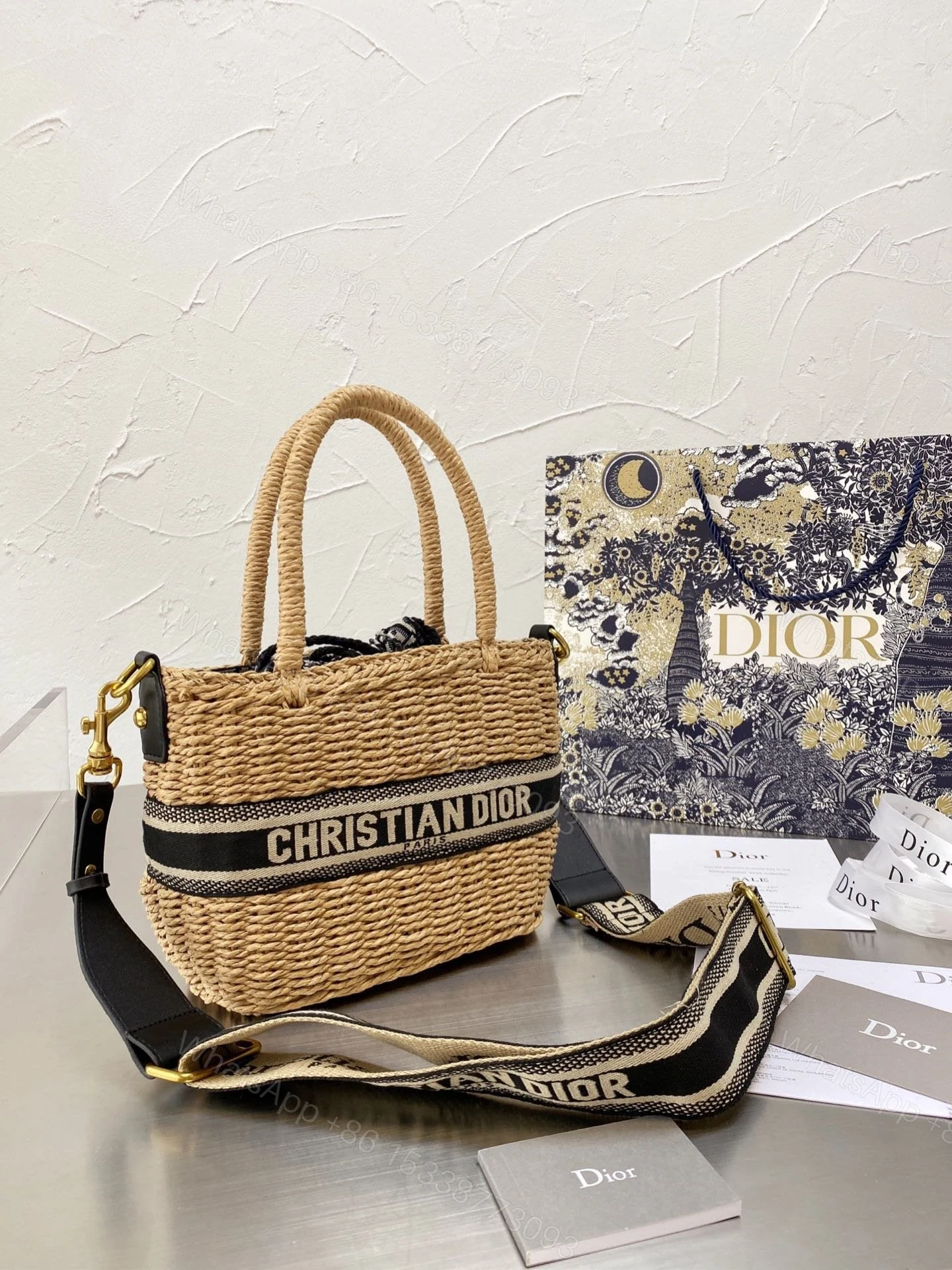 DIOR WICKER BUCKET BAG — view 1