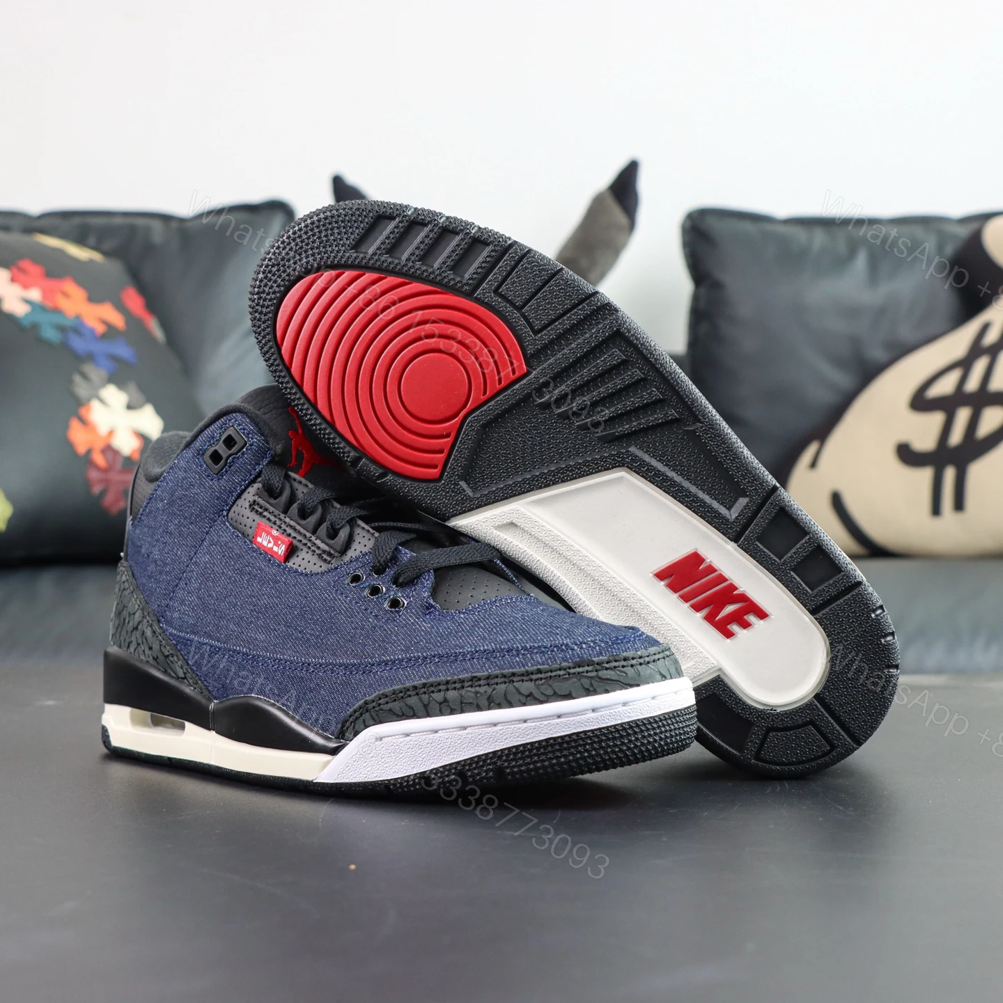 View 3 of Levis x Jordan 3 Retro Indigo