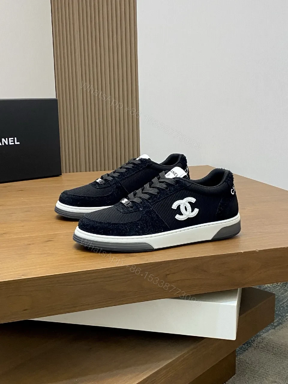 View 5 of Low-Top Luxury Knit Sneakers with Signature Logo