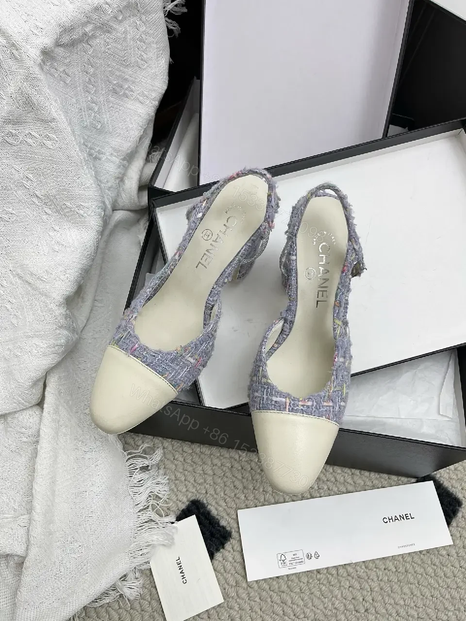 View 5 of Textured Tweed Slingback Pumps: Elegant All-Day Comfort