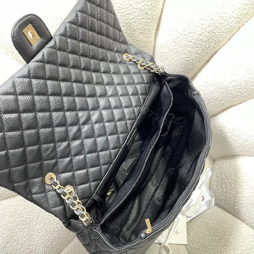 View 4 of Quilted Leather Flap Bag with Chain Strap, Luxe Everyday