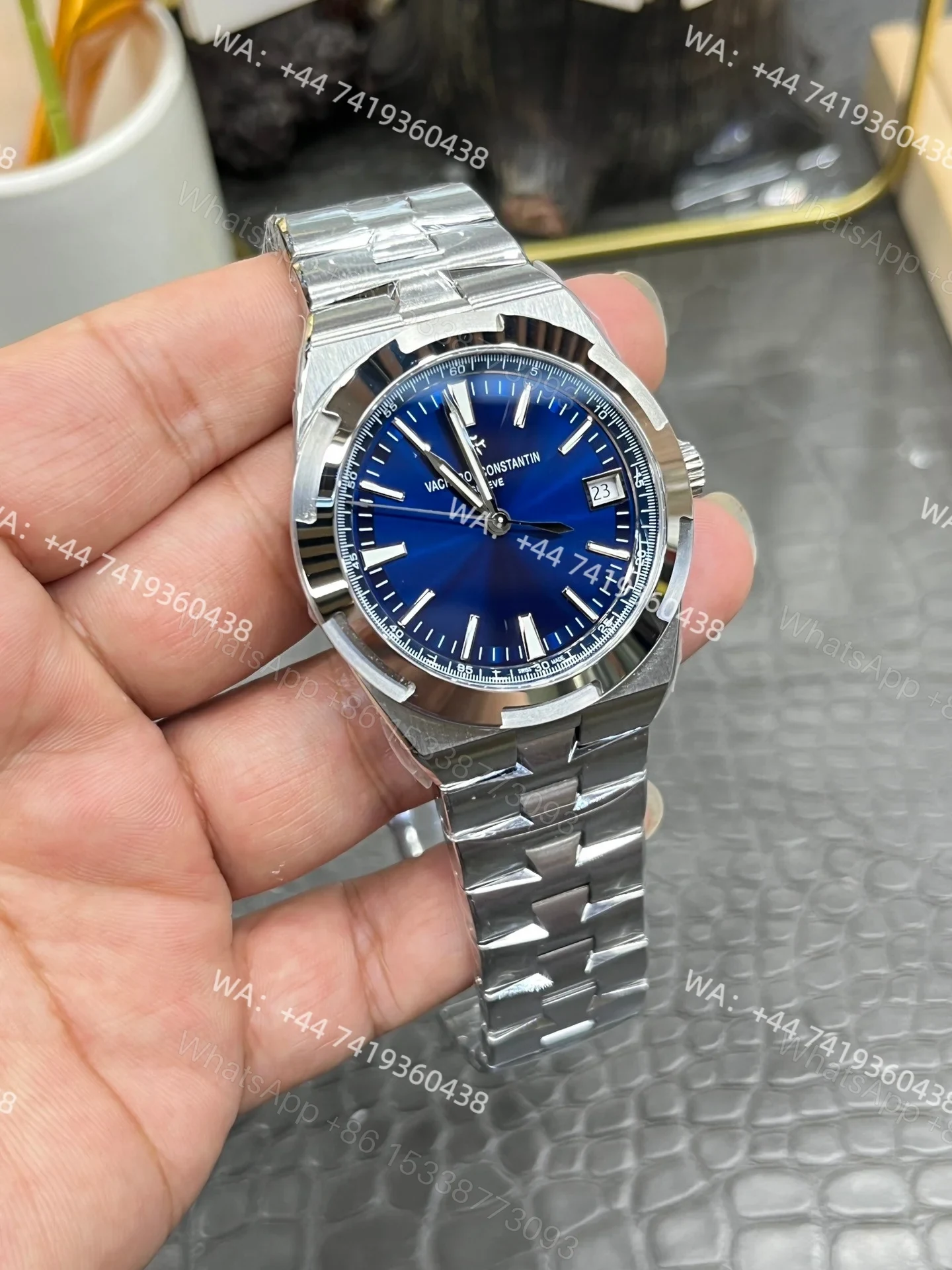 View 5 of Super Clone Vacheron Constantin Overseas 4500V/210A-B128 – Stainless Steel Blue Dial Watch