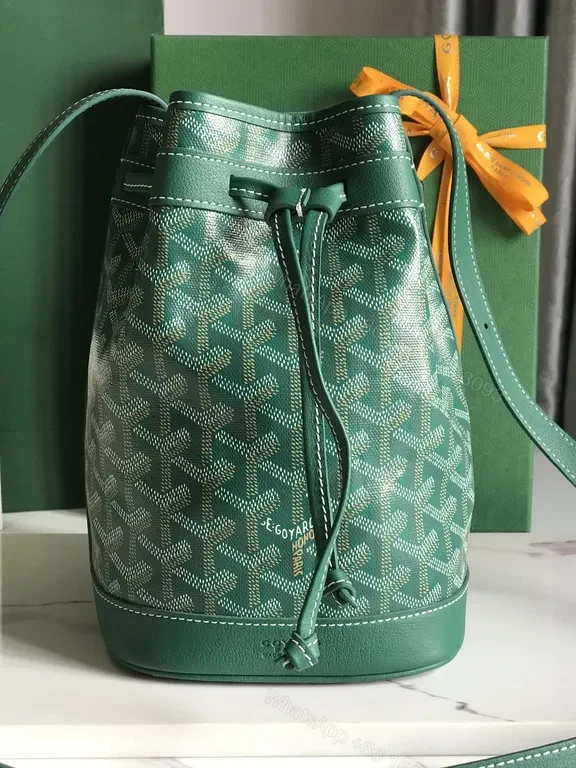 View 4 of Emerald Goyardine Bucket Bag: Luxury Daily Carry