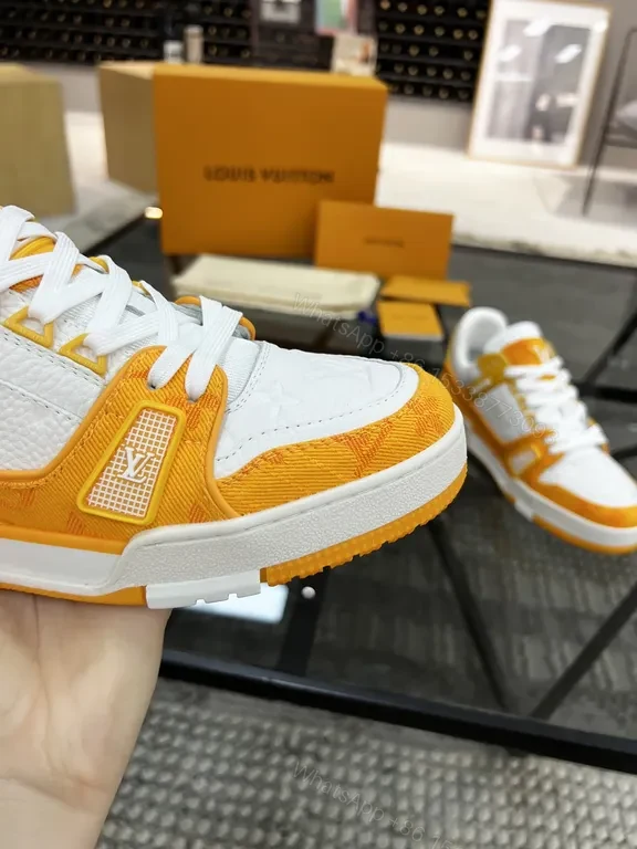 View 4 of Orange Suede & White Quilted High-Tops - Lux Streetwear Sneakers