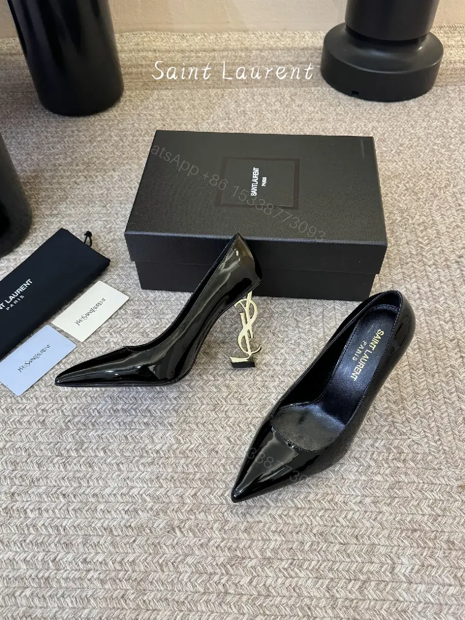 View 3 of Satin Black Pointed-Toe Pumps: Sophisticated, All-Day Comfort